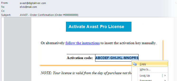 free avast antivirus code